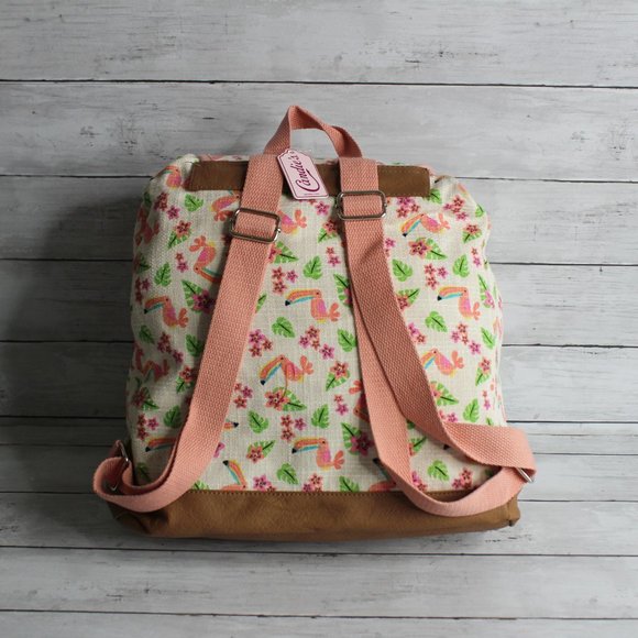 Candie\'s Women\'s Canvas Backpack Bucket Handbag Tropical Toucan Birds main image 4
